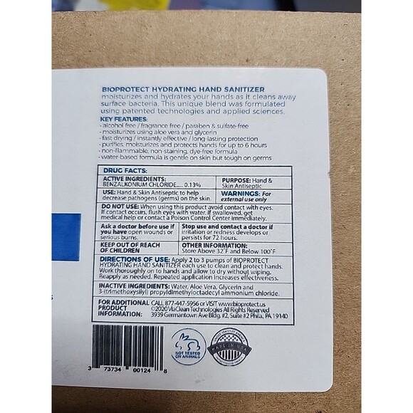 BioProtect Hydrating Hand Sanitizer Foam 1.7 oz Aloe Vera Alcohol-Free - Picture 7 of 8